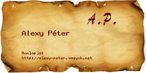 Alexy Péter névjegykártya