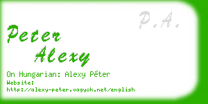 peter alexy business card