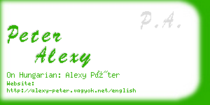 peter alexy business card